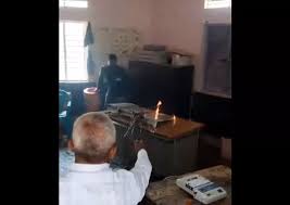 person poured petrol and lit the EVM machine.