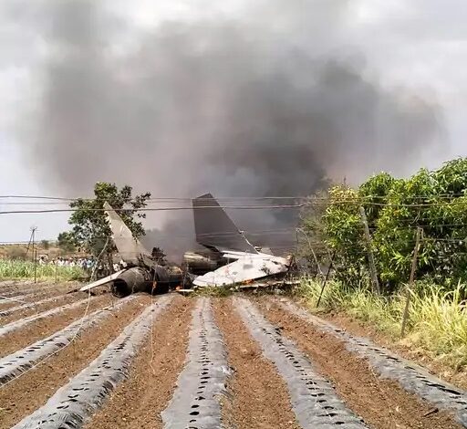 Sukhoi-30 aircraft crashed into a field