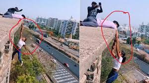 Pune girl hangs from 10th floor to make a reel