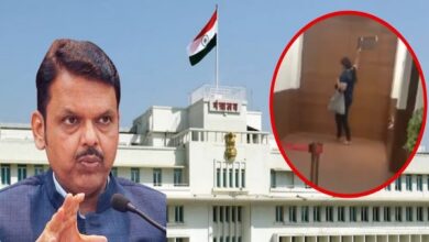 A woman created a ruckus outside Deputy CM Devendra Fadnavis' office, removed the name plate and threw it away